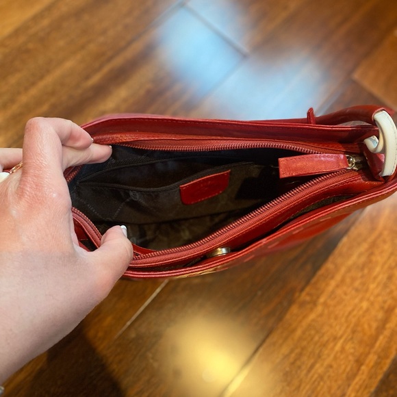 Red Derek Alexander leather shoulder purse - Picture 6 of 8